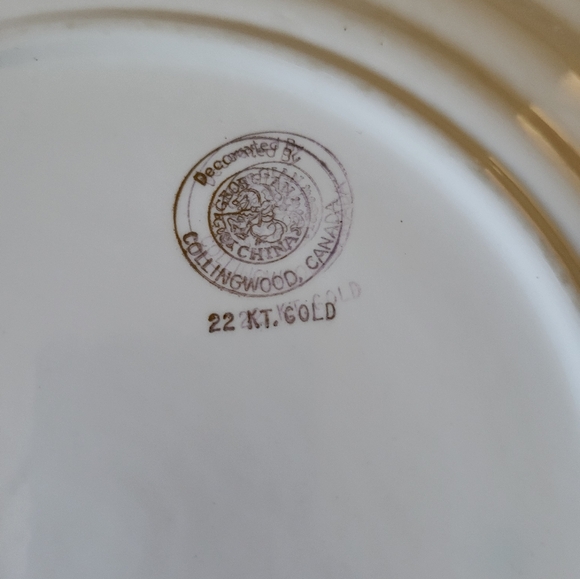 Queen Elizabeth II Duke Coronation Plate 1953 Georgian China Canada 22 KT. Gold - Picture 5 of 8